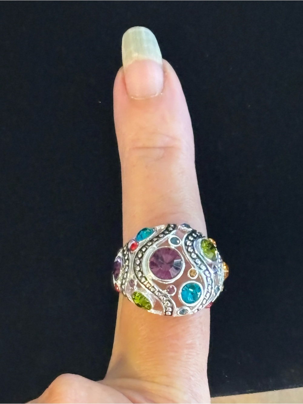 Premier Designs “Color Theory” Crystal Dome Statement Ring